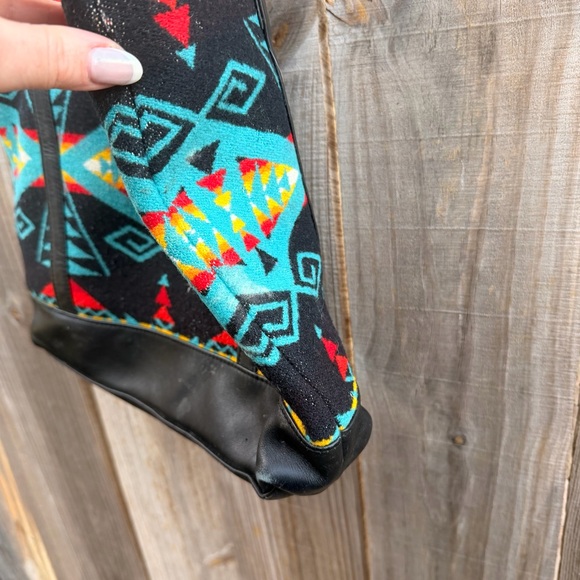 Pendleton Southwestern Tribal Aztec Navajo Print Tote Bag Purse Wool - Picture 11 of 14